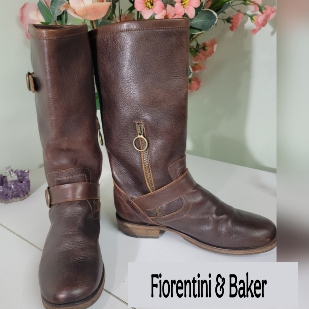 Sale❗️FIORENTINI AND BAKER REDWOOD Leather Knee-High Harness LUX HANDMADE Boots